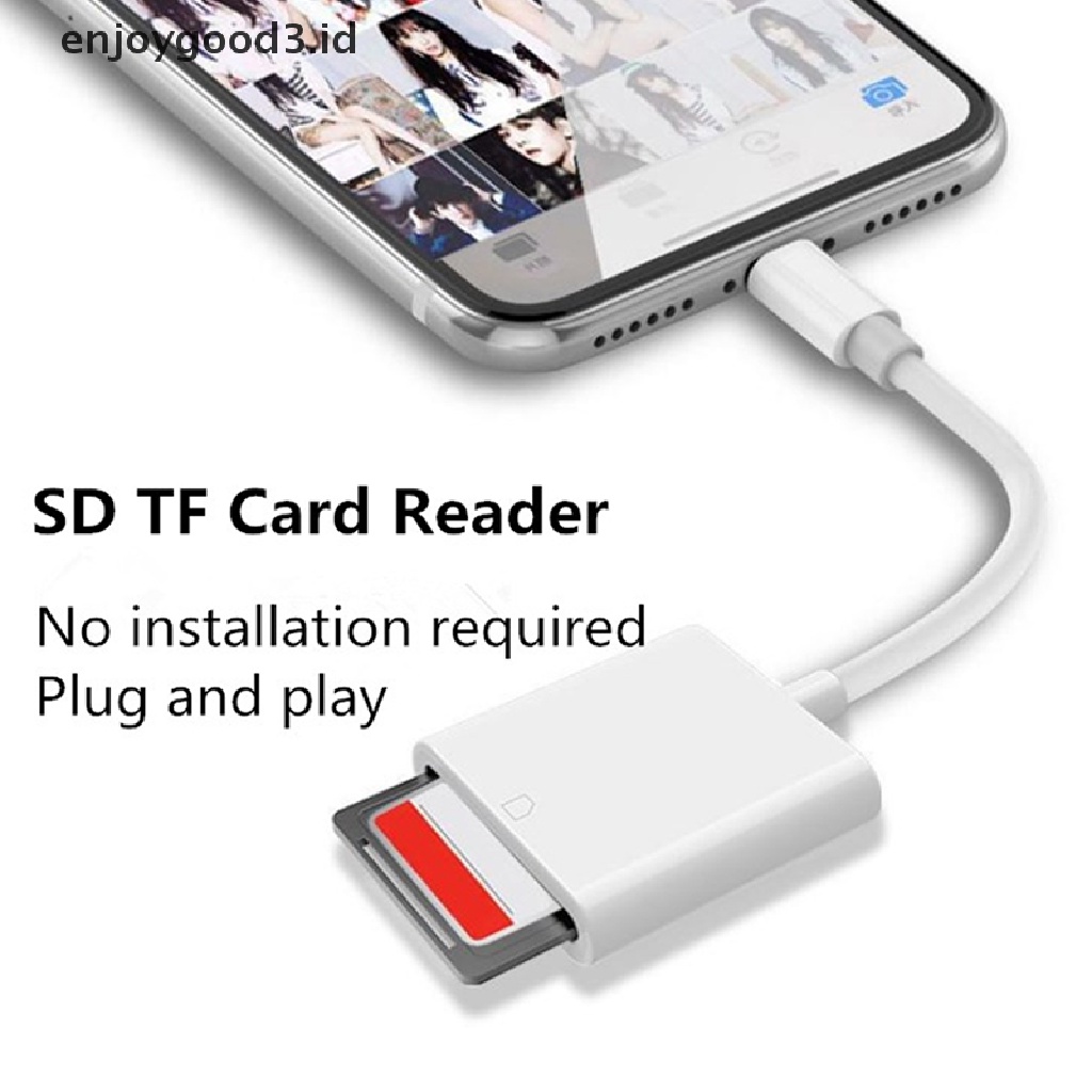 【 Rready Stock 】 2In1 SD TF Memory Card Adapter for IOS SD TF Card Reader Data Converter （ ID ）