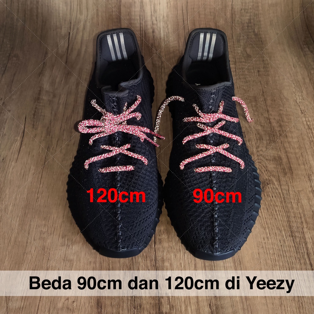 Tali Sepatu Reflective Yeezy 350 V2 Static Black Shoelace - Black/Grey
