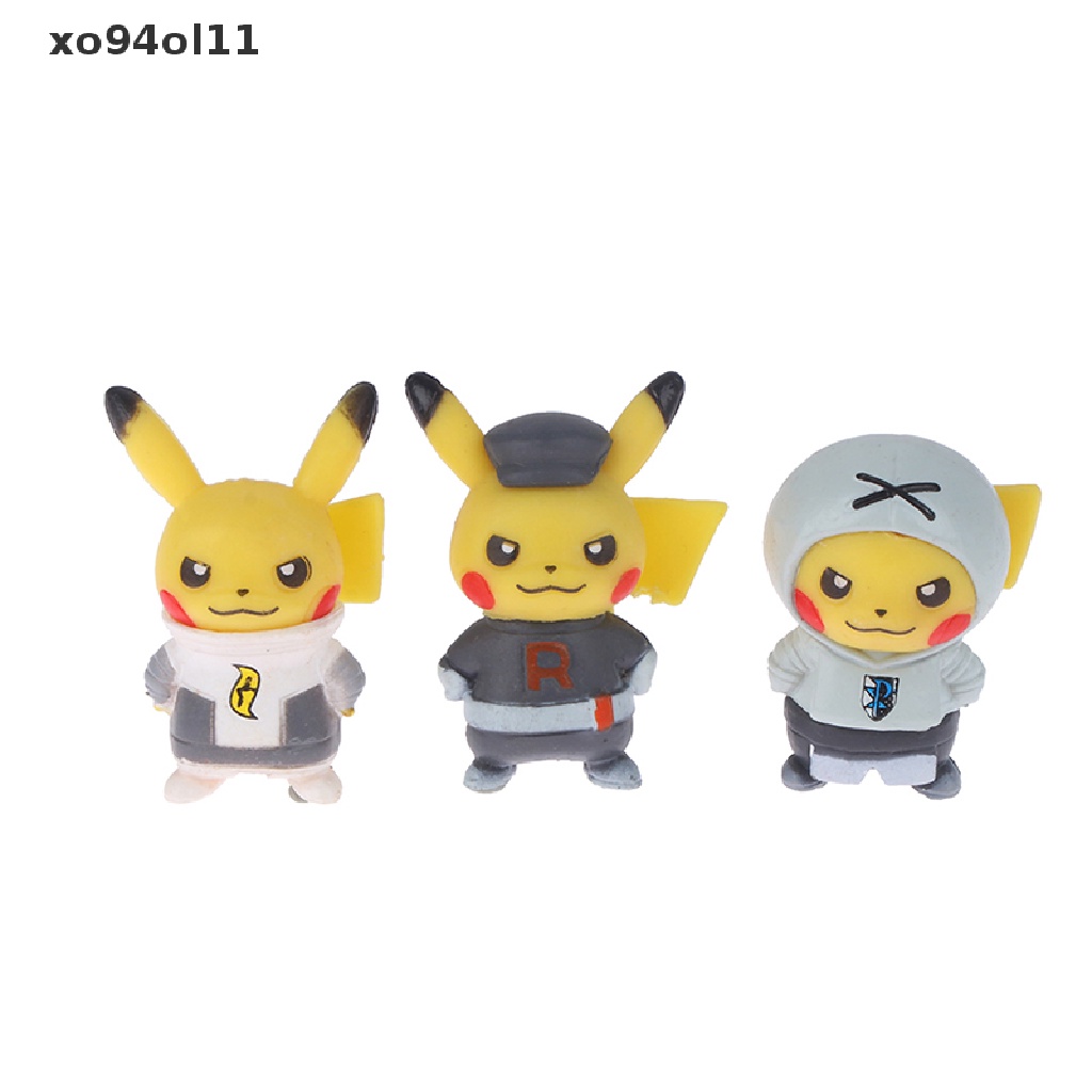 Xo 1Set Figure Anime Pokemon Pikachu 7gaya Mainan Prank Dress Up Model Ornamen OL