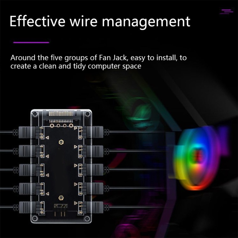 Btsg Komputer Desktop ARGB RGB 12V 3p 4pin Lighting 10arah Fan Hub Motherboard