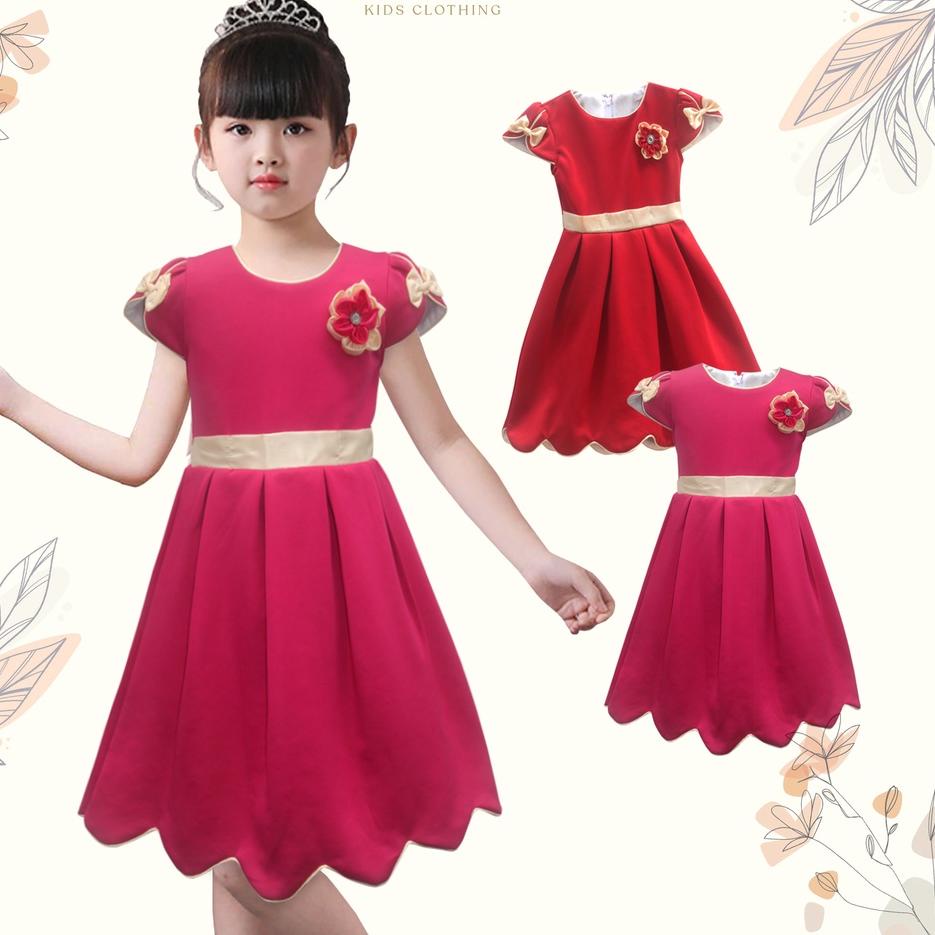 [BISA COD] Two Mix Dress Anak Imlek Cewek - Baju Anak Perempuan Fashion Usia 0-12 tahun 4129 Trend