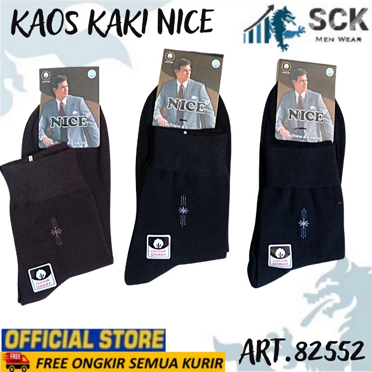 Kaos Kaki Kerja Kantor NICE 82552 82553 82554 Katun/ Kaus Kaki NICE 82552 82553 82554