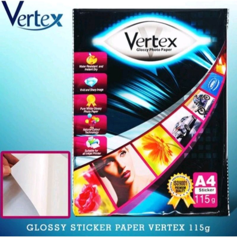 

Kertas Photo Stiker Vertex A4 115g/ VERTEX Glossy Foto Paper Sticker