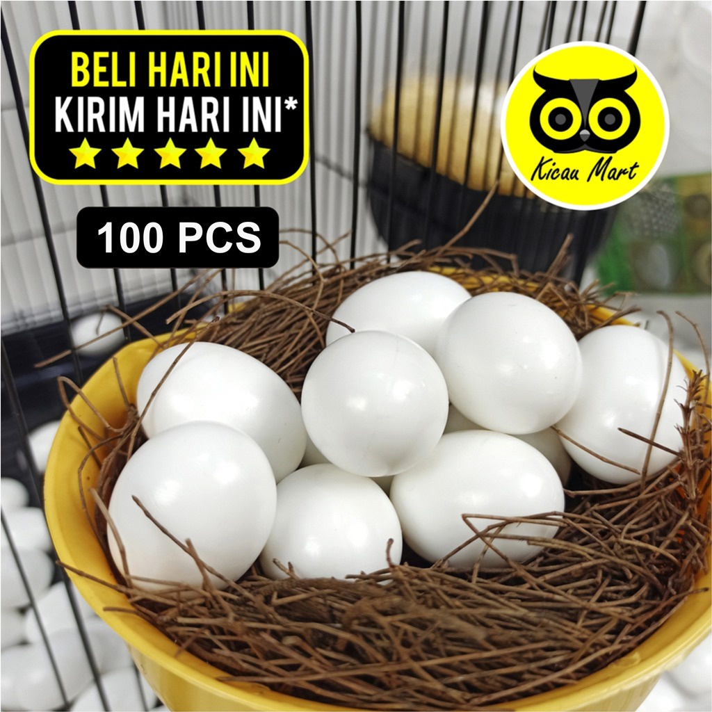 TELUR PALSU BURUNG MERPATI DUMMY EGG SILICON SOLID MAINAN BURUNG MERPATI ISI 100 PCS TELUR PALSU MERPATI AYAM KATE TELOR TELUR PALSU MERPATI IMITASI TELUR DUMMY REPLIKA FAKE EGG DENECDE100