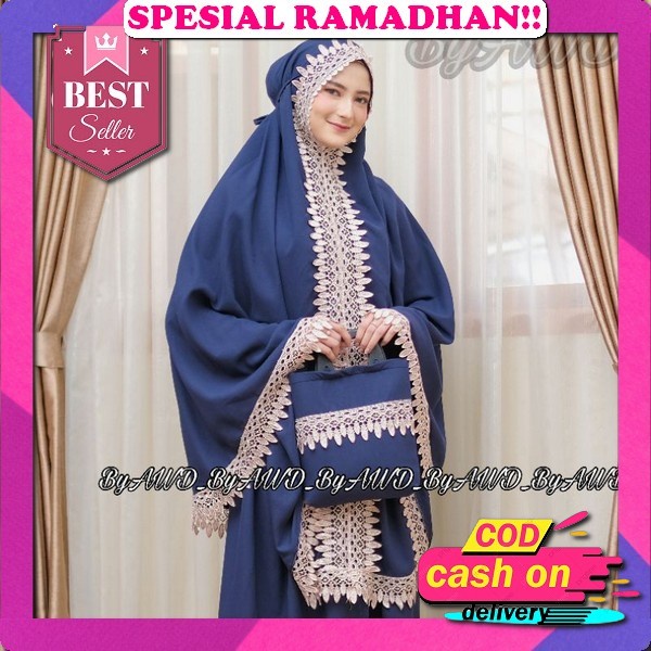 Alluna - Mukena Dewasa Silk Maxmara Daily Motif Tas Premium Lunara Series Mukena Dewasa Jumbo Terbar