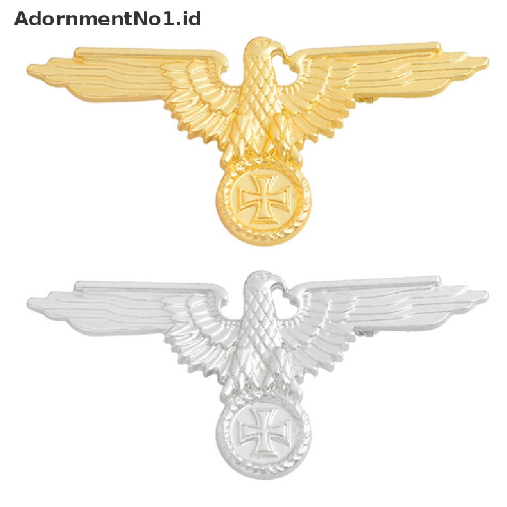 [AdornmentNo1] Eagle Military Cross Animal Collar Bros Pin Lencana Korsase Bros Perhiasan [ID]