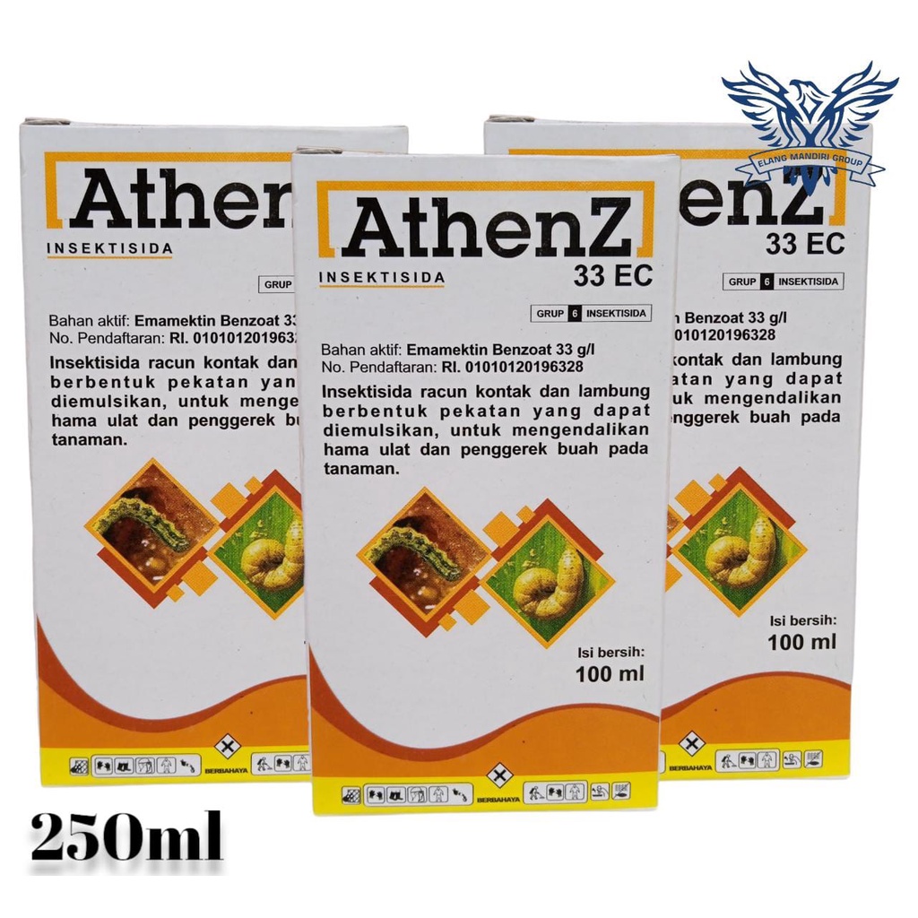 ATHENZ 33 EC 250ml Aten Bahan Aktif Emamectin Benzoat33 g/l Insektisida Ulat Grayak Jagung tomat Emacel Siklon Proclaim