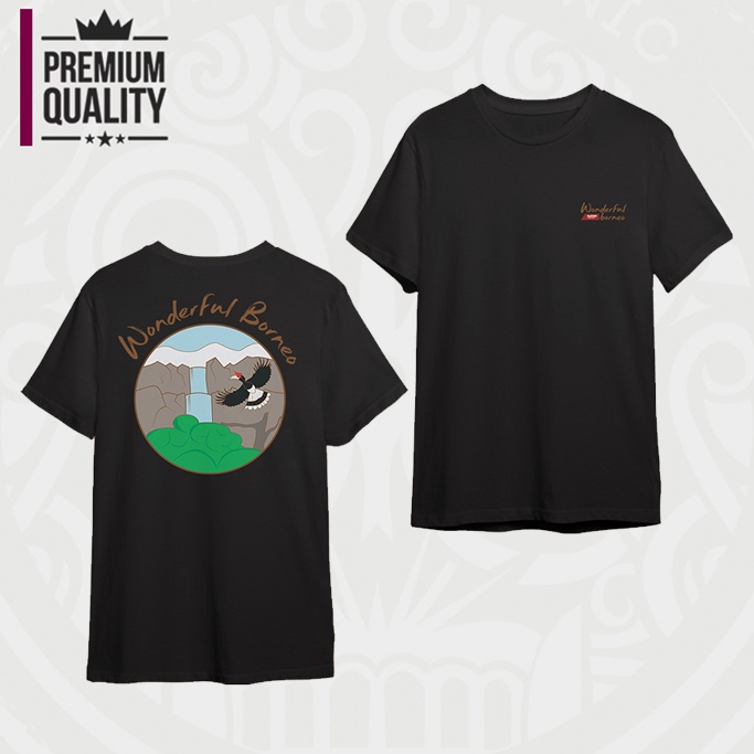 Kaos Etnik Dayak Enggang / Baju Etnik / Baju kaos dayak / baju kalimantan / kaos hitam / baju motif 