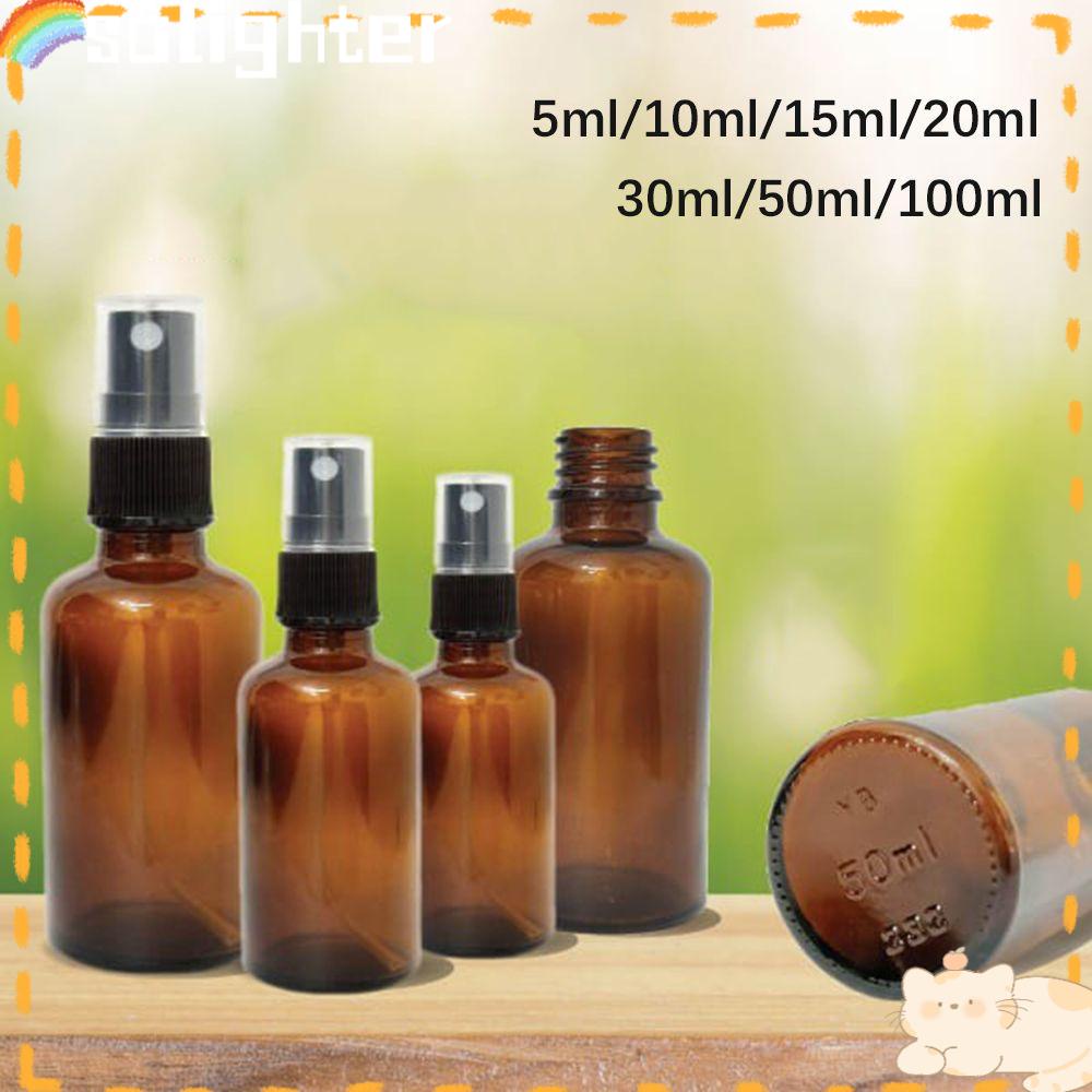 Solighter Amber Spray Bottle Portable Serum Minyak Aromaterapi Essential Oil Botol Sample