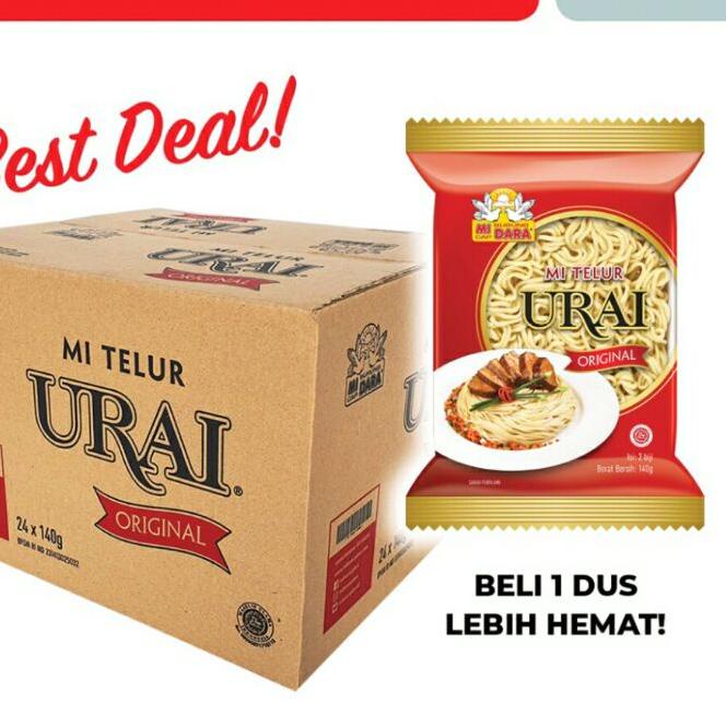 

✦ Mie Telur Urai original & pipih burungdara karton dus 24pcs ( free bungkus plastik hitam+ lakban fragile ) ☛
