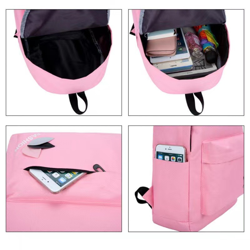 TAS RANSEL WANITA KOREA FASHION Tas Ransel Backpack Fashion Homme Femme Sweet Gambar Daun Tas Ransel Sekolah Kuliah Kerja Kekinian