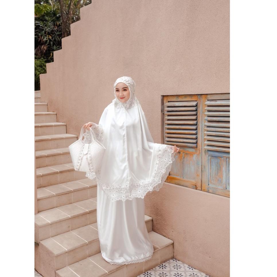 Chekout Mukena Set Dewasa Jumbo Mewah Elegan Renda Bordir Mutia