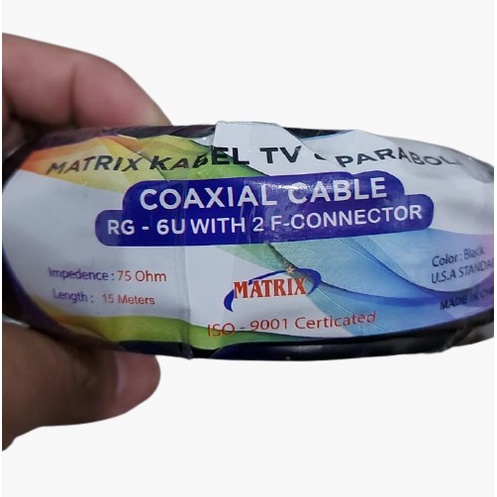Kabel Parabola Matrix 15M RG 6+ Konektor