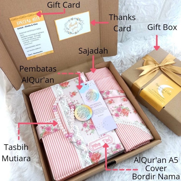 

(COD) PAKET HAMPERS AL QURAN A5, SAJADAH, TASBIH, GIFT BOX / KATALOG A5 HMP - tanpa sajadah