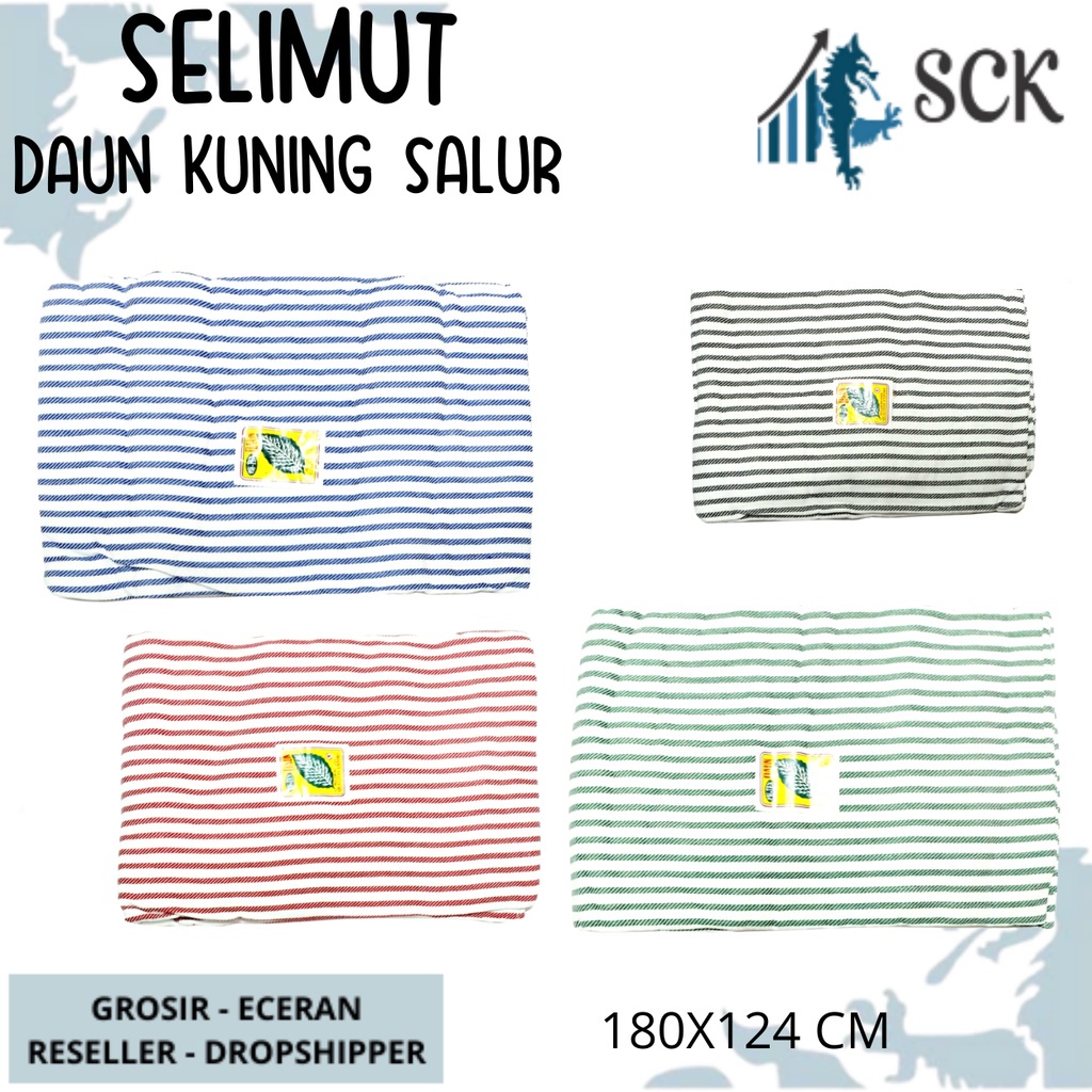 Selimut Garis Daun Kuning / Selimut Putih Salur Rumah Sakit / Perlengkapan Rumah GROSIR