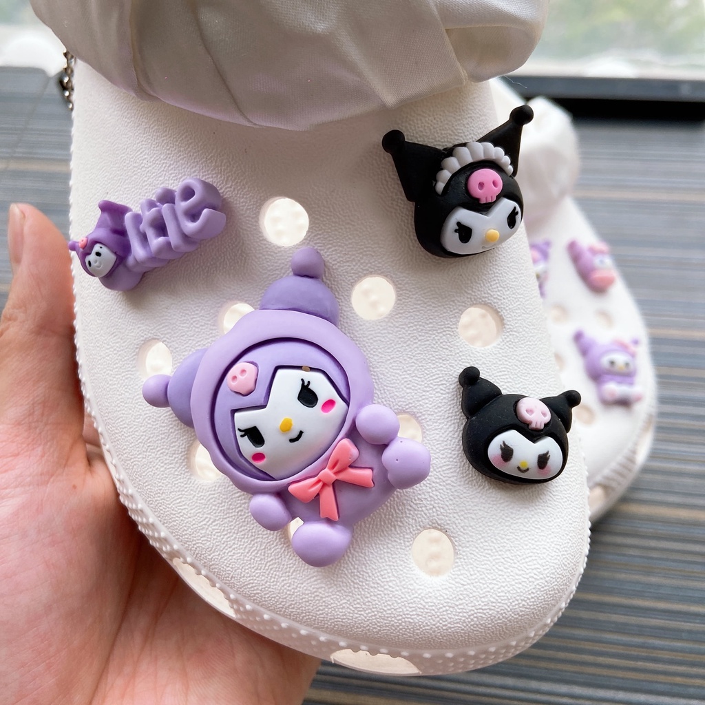 @shinydiy 9pcs My Melody Kuromi Crocs Jibbitz Shoes Charm Sandal Aksesoris Sepatu Hias【asesoris wanita｜crocs jibbitz】