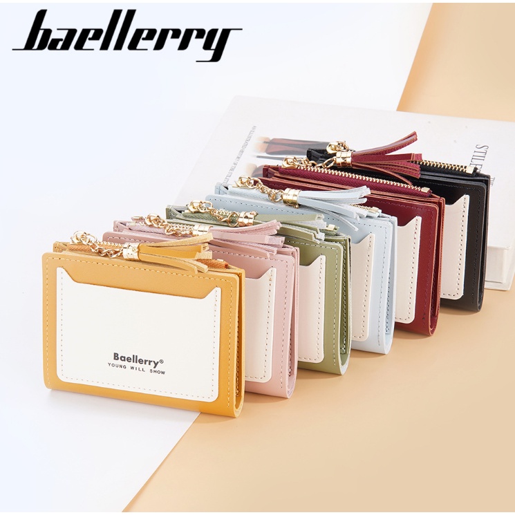 Baellerry Dompet Wanita Dompet Pendek Kartu Card Holder Kulit Premium BLY65