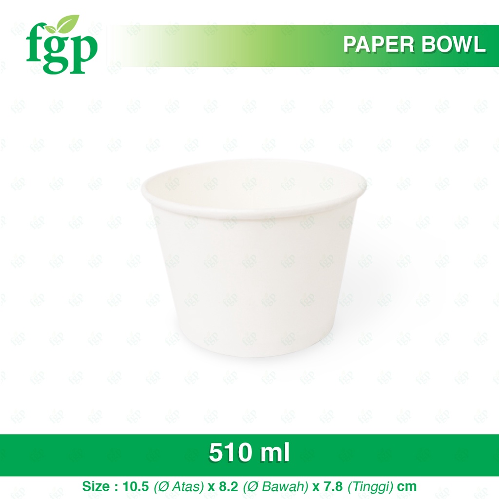 Paper Bowl 500 ml Tanpa Tutup 50 Pcs