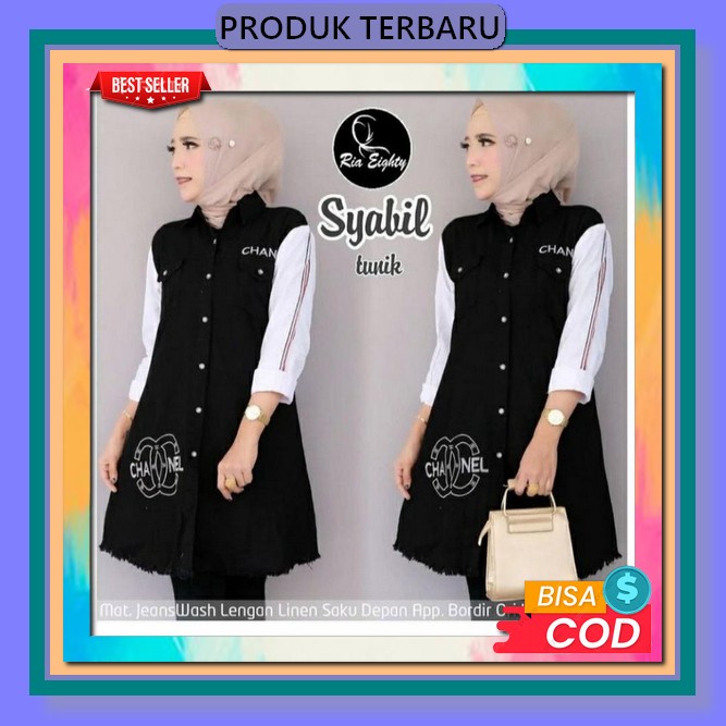 Shella Tunik / Atasan Muslimah Baju Tunik Bahan Crinkle Airflow Terbaru 2023 / Fashion Wanita Muslim