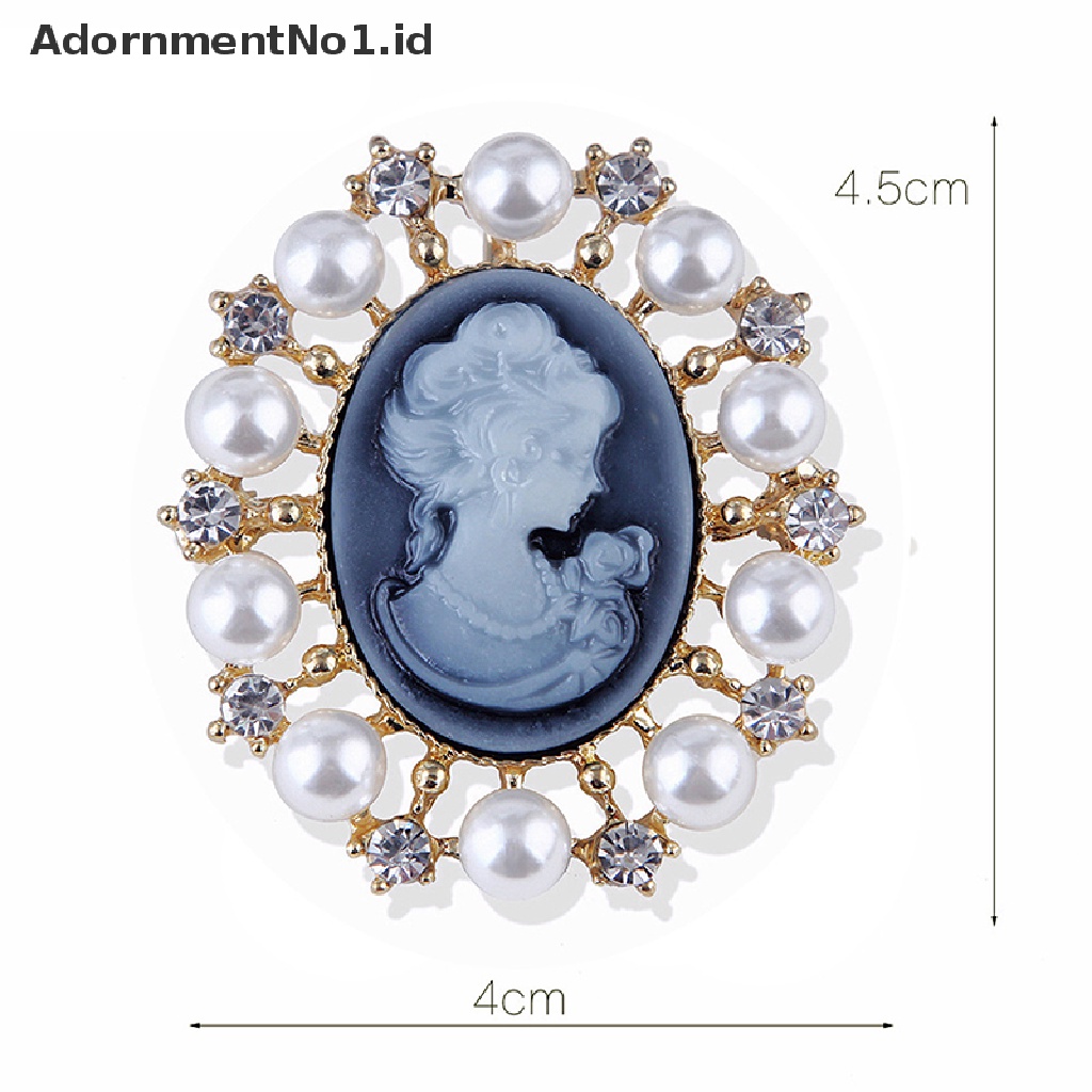 [AdornmentNo1] 1pc Bros Vintage Cameo Elegan Bros Potret Kepala Ratu Wanita Untuk Perhiasan [ID]