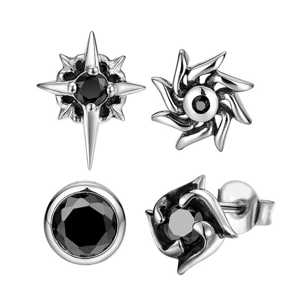 Needway  Polaris Stud Earrings Daily Punk Wanita Pesta Warna Solid Tembaga Anting Korea