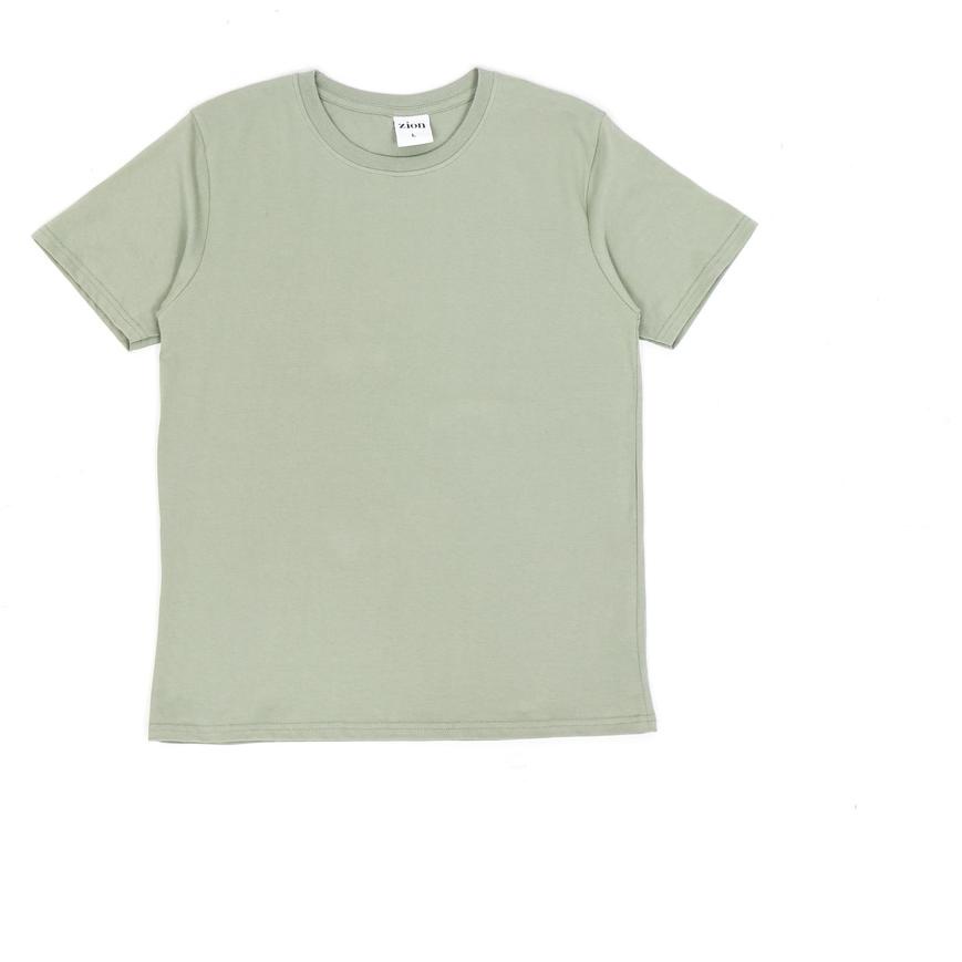 ➦ ZION Basic Kaos Polos Cotton Combed 24s - Sage Green ✪