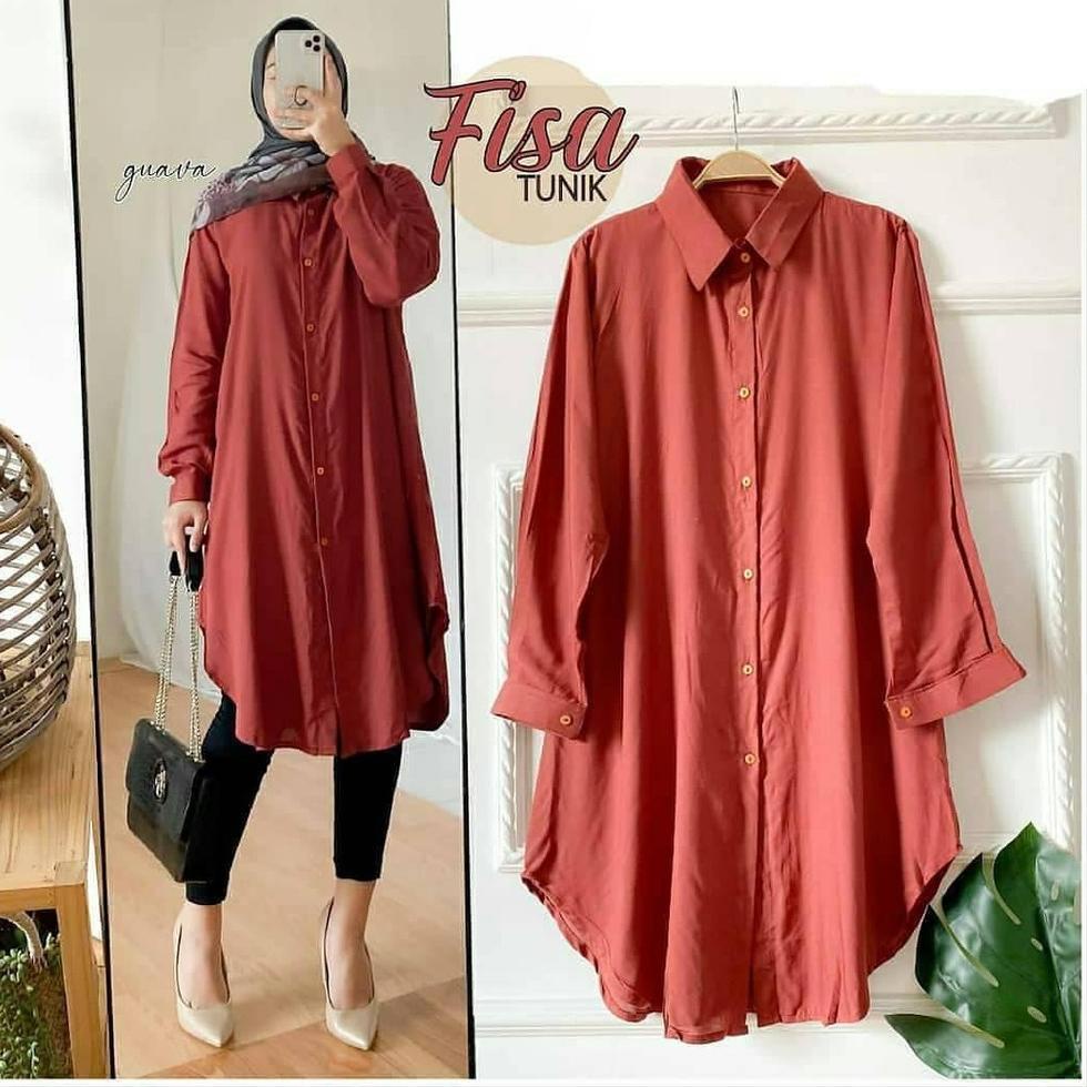 Harga Termuraah BAJU ATASAN MUSLIM WANITA FISA TUNIK TUNIC KATUN RAYON PREMIUM TERBARU