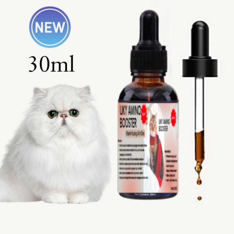 Baru (BOOSTER) Vitamin Kucing Uky Amino 30m Dijamin Bagus | Vitamin Nafsu Makan, Gemuk, Bulu Gembul, Kulit, Pertumbuhan Tulang, Air Susu dan Antibodi Kuat