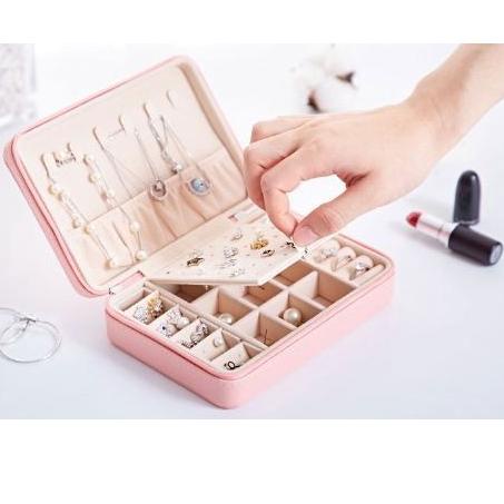 ❃ (PERSEGI PANJANG)TEMPAT PERHIASAN Travel Jewelry Anting Kalung Cincin Box ✥