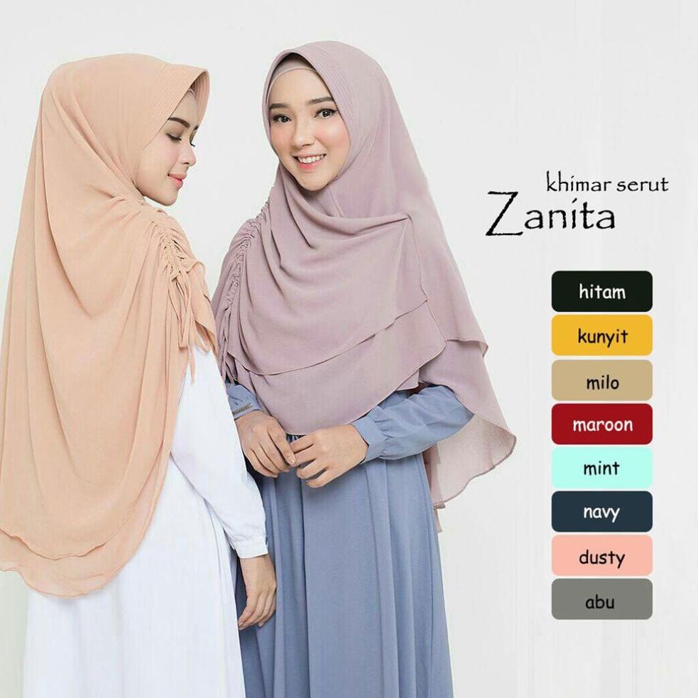 Viral KHIMAR KERUT ZANITA / BERGO INSTAN / JILBAB SYARI / MURAH WANITA