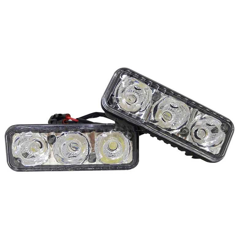 Lampu Mobil DRL Headlight LED Car Light Daytime Waterproof 3LED 1 Pair - HT7 Fog Lamp