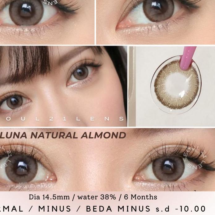 ♚ SOFTLENS EOS LUNA NATURAL ALMOND NORMAL MINUS s.d -10.00 Softlen KEMENKES ☉