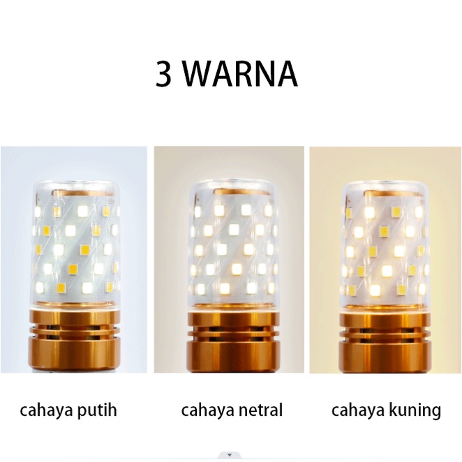 Bohlam E14 E27 3 Warna 12W Bola lampu tahan lama berkualitas tinggi