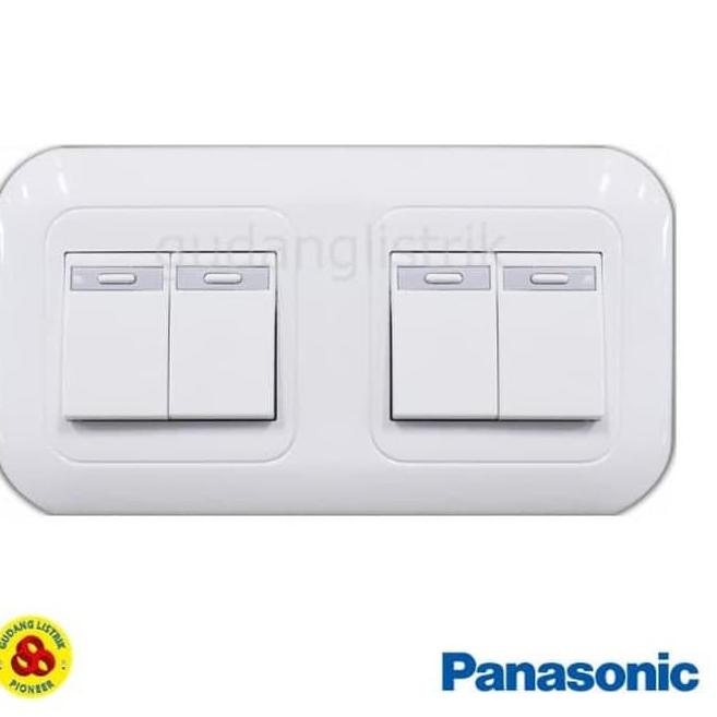 Termurah Panasonic Saklar 4G WEJ5531 + WEJ78049 Wide Series 4 Gang Tanam Putih