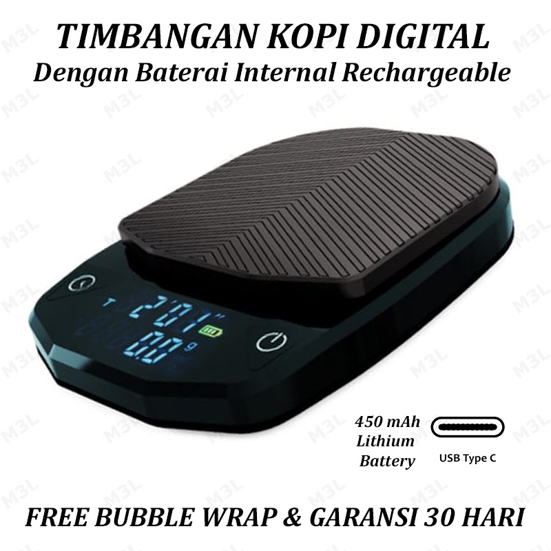 Timbangan Kopi USB Premium 3KG 0.1GR 3 KG Timer Drip V60 Coffee Scale