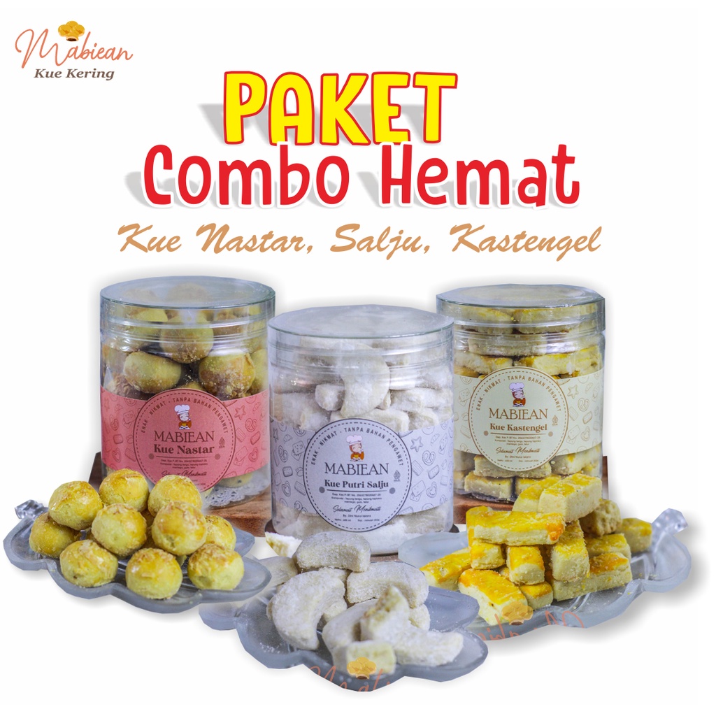 

Paket Hemat Bundling dapat 3 Kue Putri Salju Kue Nastar Bulat Kue Kastengel