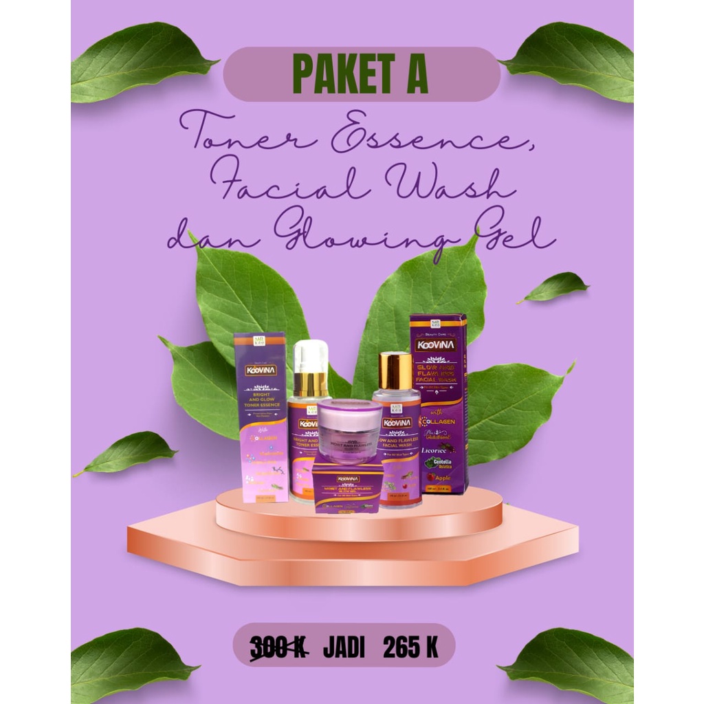 Koovina Skincare Koovina paket lengkap Sunscreen Serum Facial Wash dan Toner