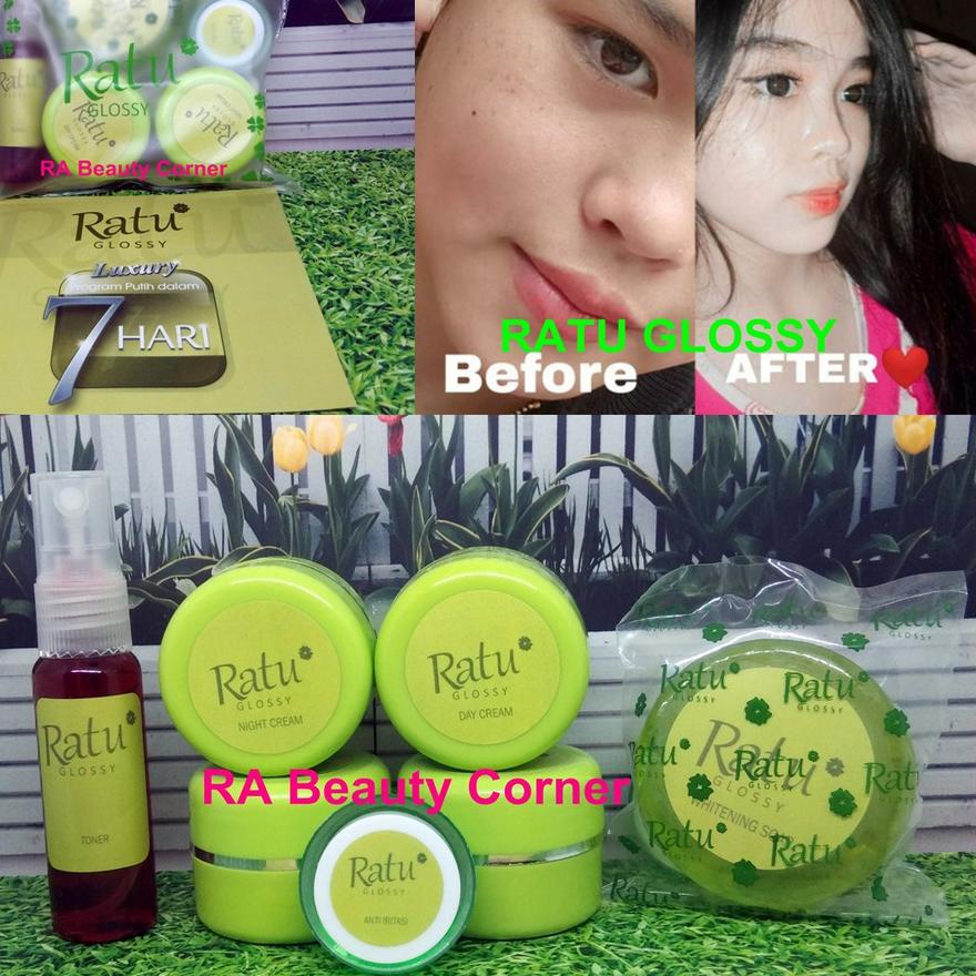 ➭ RATU GLOSSY PAKET PENGELUPASAN  / CREAM FLEK / TONER PENGELUPASAN WHITENING / GLOWING / EKSTRA GLO