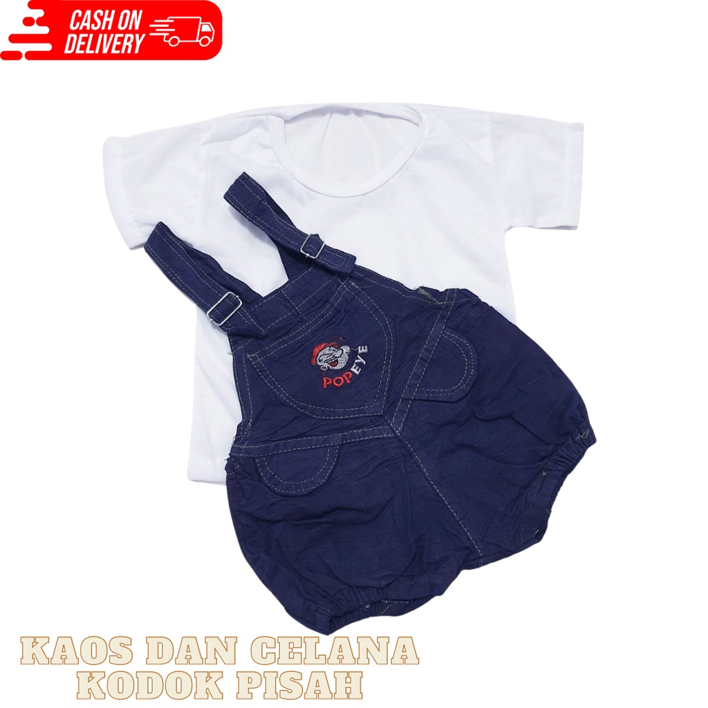 Cod Setelan Kodok Bayi Jeans 0-12 Bulan Baju Baby Gracia