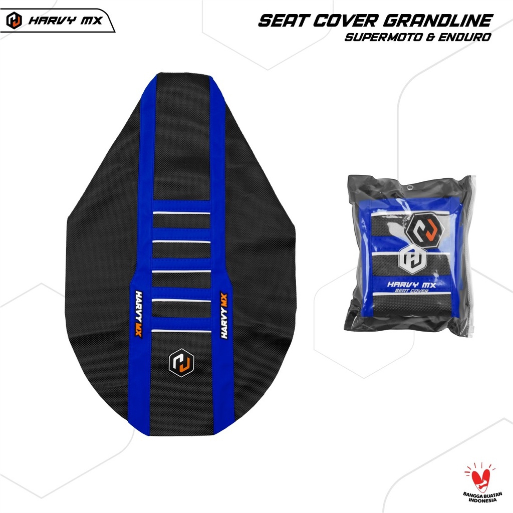 Seat Cover HARVY MX GRAND LINE Supermoto Enduro Sarung Kulit Jok Trail CRF 150L KLX 150 BIGFOOT DTRACKER NEW WR 155 KTM 250