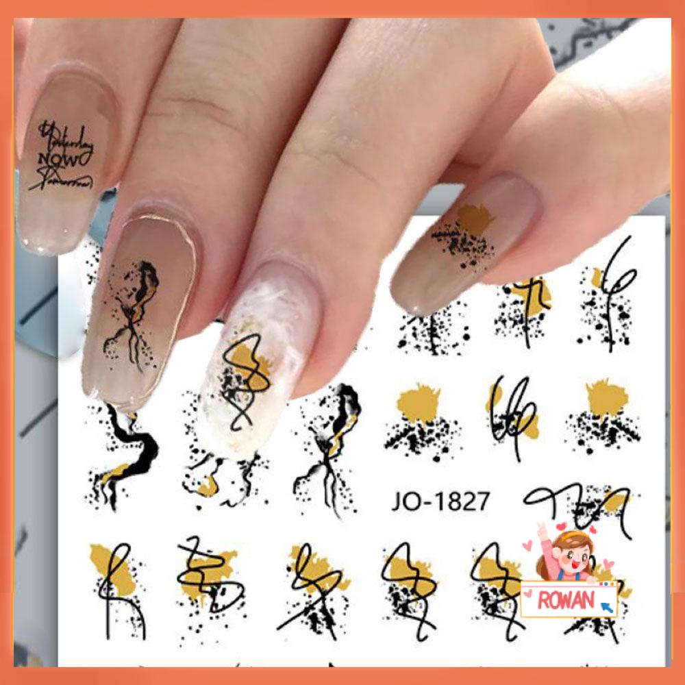 R-bunga Stiker Kuku Musim Semi Decals Nail Art Desain Daun Bunga 3D Foil