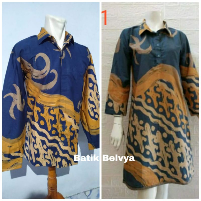 set couple batik motif bintang biru / Batik sragen / batik solo / dress batik / tunik batik / kemeja batik / batik sarimbit / batik belvya / batik semar / batik danar hadi / batik aluna / batik widya kusuma / batik sri mulyani / batik aida / batik kanaya