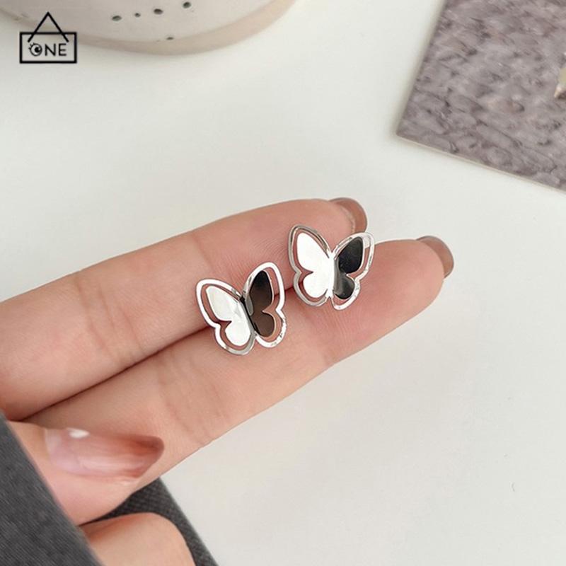 COD❤️Anting Kupu Korea Untuk Wanita kecil berongga Butterfly Earrings Stud Tusuk Kupu-A.one