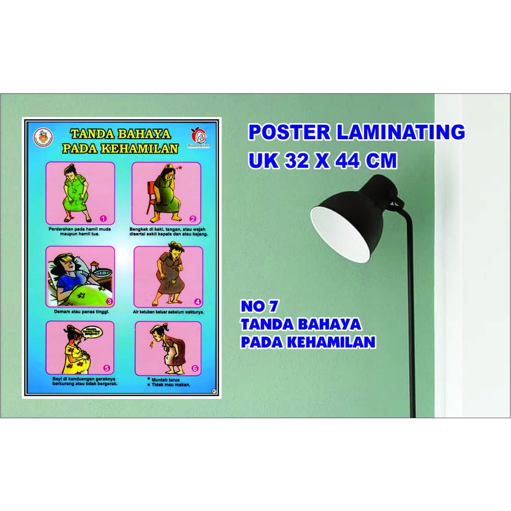 POSTER KESEHATAN NO.7 TANDA BAHAY PADA KEHAMILAN LAMINATING