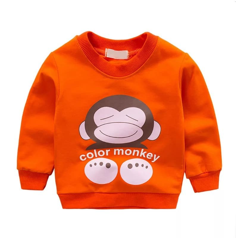 KALILA - COLOR MONKEY Sweater Anak Laki - Laki  Atau Perempuan Umur 1-4 Tahun / Bahan Fleece