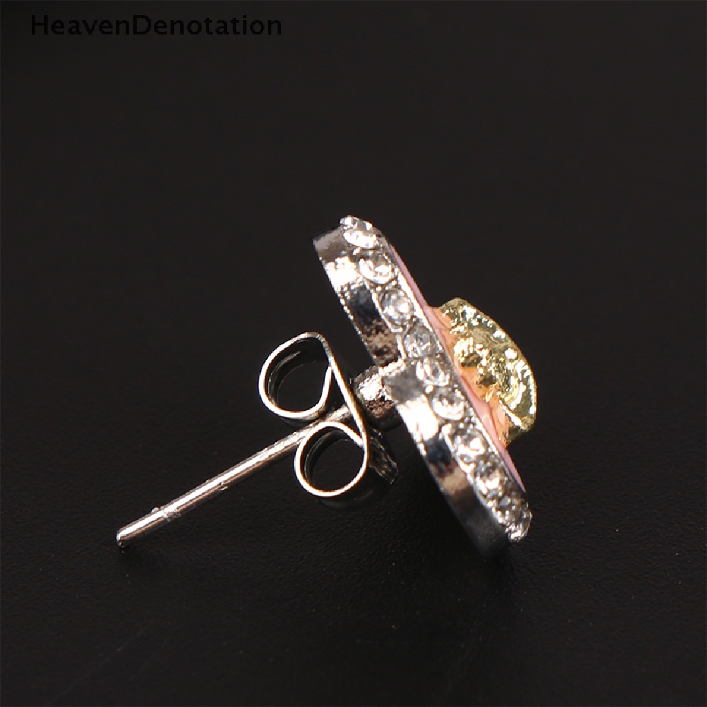 [HeavenDenotation] 1pasang Empress Anting Kristal Saturnus Warna Pink Perak Tindik Stud Earrings HDV