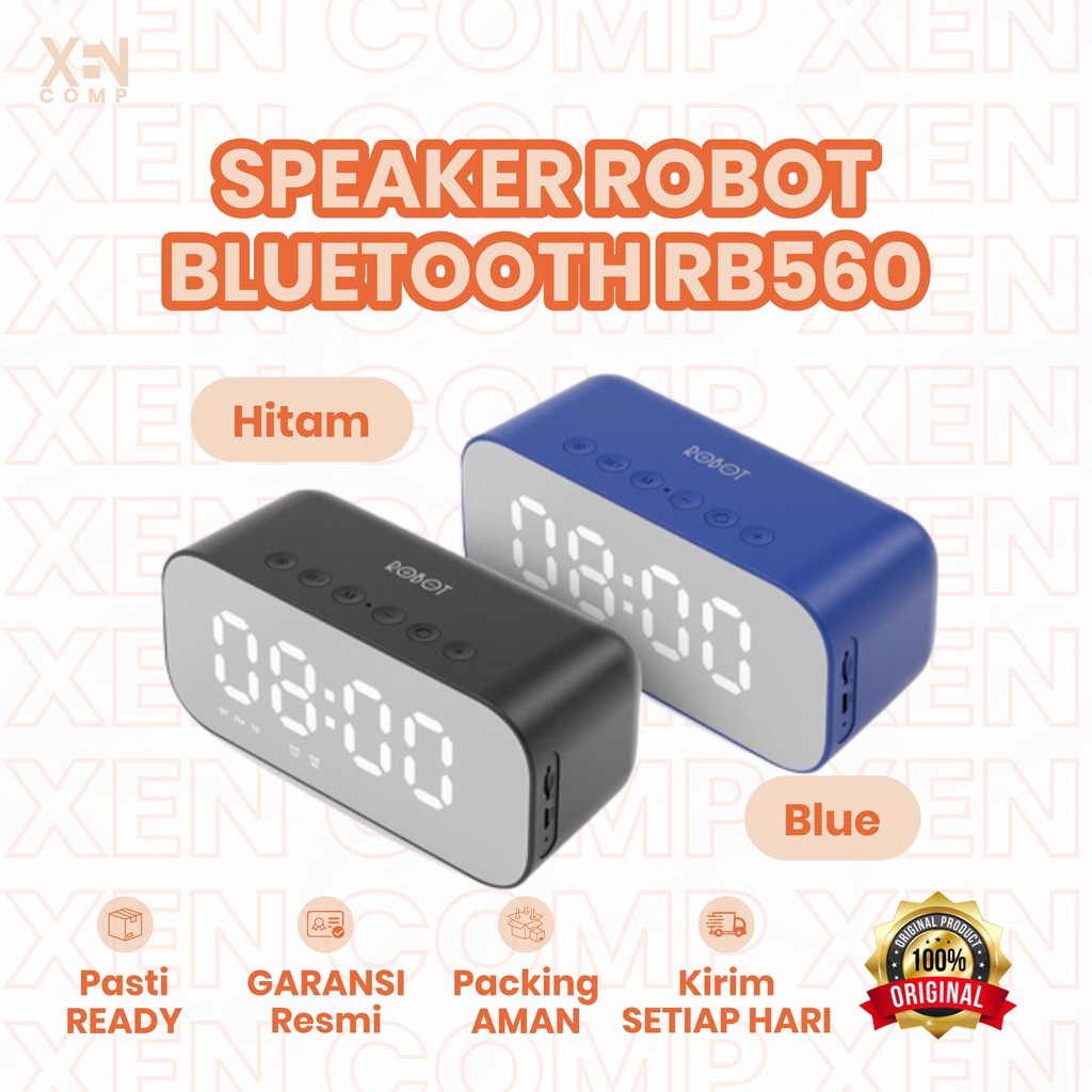 ROBOT Speaker RB560 Bluetooth 5.0 LED Jam Display Alarm Speaker