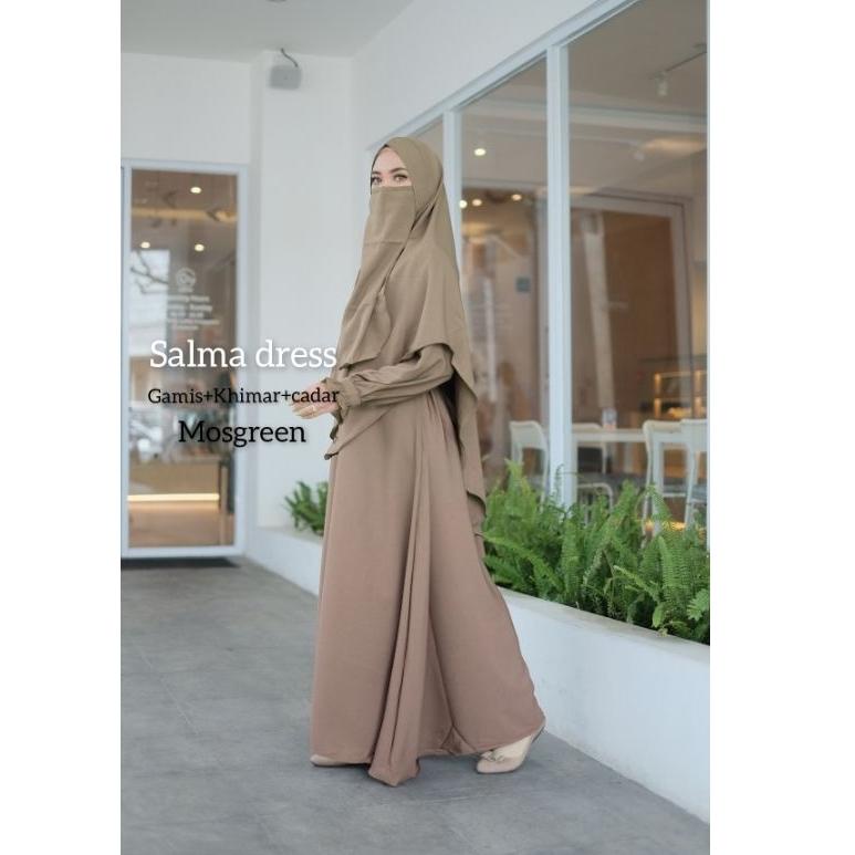 Terbaik gamis set jilbab salma gamis syar'i polos gamis syari set  jilbab cadar