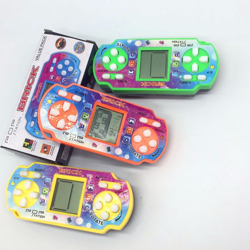 Mainan Anak POP STASION BRICK MINI Mainan Game Jadul Tetris Game Boy