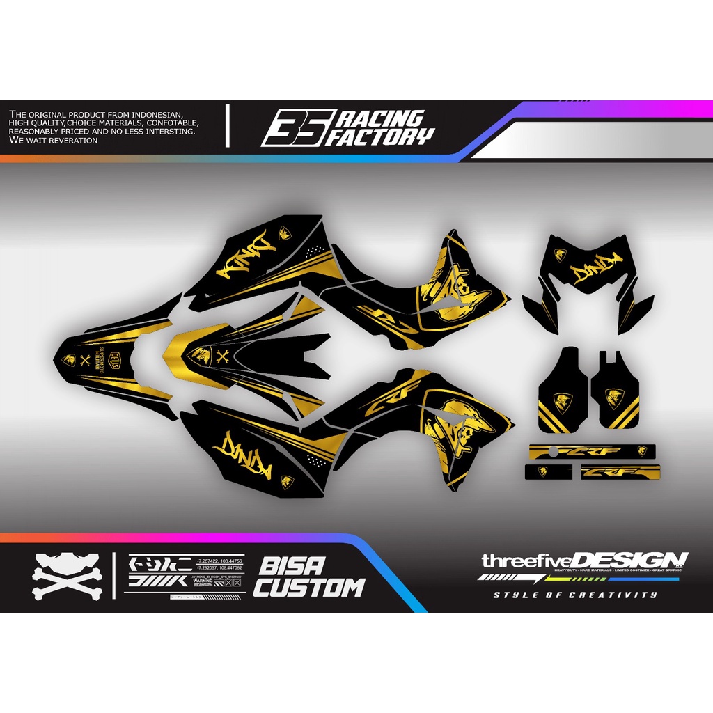 DECAL CRF 150L / STIKER CRF GOLD BISA CUSTOM FULL BODY